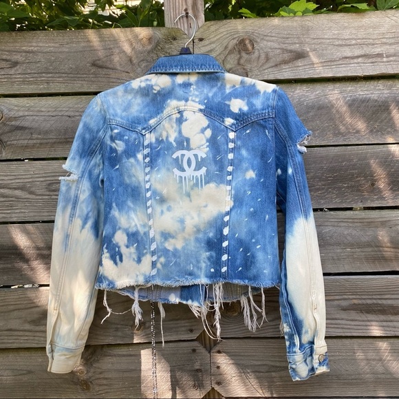 Custom Made  Gap Cropped Jean Jacket size small - Picture 2 of 6